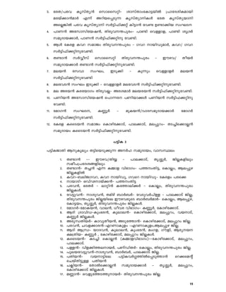 11
3. `cX/]ch IrkvXy³ skmsskänþ imkvXmwtIm«bnÂ {]mtZinIambn
acbv¡m³amÀ F¶v Adnbs¸Sp¶ IrkvXymnIÄ `cX IrkvXybmn
AsÃ¦nÂ ]ch IrkvXymn kÀ«n^n¡äv In«m³ th­ D­m¡nb kwLS
4. ]mW³ Atkmkntbj³, Xncph´]pcwþ ]m­n shÅmf, ]m­n iq{ZÀ
kapZmb¡mÀ, ]mW³ kÀ«n^n¡änp th­n.
5. BÄ tIcf Ihd kamPw Xncph´]pcw þ Khd mbnUpamÀ, Ihd/ Khd
kÀ«n^n¡änpth­n.
6. X­m³ kÀÆokv skmsskän Xncph´]pcw þ Cugh/ XobÀ
kapZmb¡mÀ X­m³ kÀ«n^n¡änpth­n.
7. aeb³ tkhm kwLw, CSp¡n þ Ip¶pw shÅmfÀ aeb³
kÀ«n^n¡änpth­n
8. aethS³ kwLw CSp¡n þ shÅmfÀ aethS³ kÀ«n^n¡änpth­n.
9. ae Acb³ IctbmKw XncphÃþ AciamÀ aebcb³ kÀ«n^n¡änpth­n.
10. ]Wnb³ Atkmkntbj³ s]m¶c ]Wnbm¡Ä ]Wnb³ kÀ«n^¡änp
th­n.
11. tamK³ kwLS, I®qÀ þ apIb³/hmZkapZmb¡mÀ tamKÀ
kÀ«n^n¡änpth­n.
12. tIcf IssSb³ kamPw sImgnt¡mSv, ]me¡mSv, ae¸pdwþ XS¨ns¡mÃ³
kapZmbw IssSb³ kÀ«n^n¡änpth­n.
]«nI 2
]«nIPmXn BpIqeyw X«nsbSp¡p¶ AÀl kapZmbw, hmkØew
1. X­m³- þþ Cugh/Xn¿ þ ]me¡mSv, XrÈqÀ, PnÃIfnepw
kao]{]tZi§fnepw
2. X­m³þ X¨³ F¶ I½mf hn`mKwþ ]¯wXn«, sImÃw, Be¸pg
PnÃIfnÂ
3. Ihdþ_enPKhd, Ihd mbnUp, Khsd mbnUpþ tIcfw ]cs¡
4. mbmSnþ HUvVmbv¡³þ ]¯wXn«
5. ]ch³, `cXÀ þ emän³ It¯men¡À þ sImÃw, Xncph´]pcw
PnÃIÄ.
6. th«ph³þ miph³, Xangv _mÀ_Àþ thSphÀ]nÅ þ ]me¡mSv PnÃ,
Xncph´]pcw PnÃbnse CughcpsS _mÀ_ÀamÀþ sImÃw, Be¸pg,
tIm«bw, XrÈqÀ, Xncph´]pcw PnÃIÄ.
7. tamKÀþtamIb³, hme³, [ohc hn`mKwþ I®qÀ, tImgnt¡mSv.
8. BZn {ZmhnUþIpw`c³, Ipeme³þ sImgnt¡mSv, ae¸pdw, hbmSv,
I®qÀ PnÃIÄ.
9. AcpÔXnbÀþ ImhpXob³, ASpt¯m³þ sImgnt¡mSv, ae¸pdw PnÃ.
10. ]ch³, Nhf¡mc³þFdWmIpfw þFdWmIpfw,Be¸pg PnÃ.
11. BZn B{Ôþ bmZh³, Ipeme³, Ipw`c³, awKf, Kufn, Bcyb
£{Xnbþ I®qÀ , tImgnt¡mSv, ae¸pdw PnÃIÄ.
12. IssSb³þ IS¨n sImÃ³ (I½mfhn`mKw)þþtImgnt¡mSv, ae¸pdw,
]me¡mSv.
13. ]Å³þ hnf¡n¯embÀ, ]WvUnXÀþ sImÃw, Xncph´]pcw PnÃ.
14. ]pebth«ph³þmiph³, _mÀ_À, ]me¡mSv PnÃ.
15. ]Xnb³þ hbm«nse ]«nIhÀ¤¯nÂs¸Sp¯m³ sd¡saâv
sNbvXn«pÅ ]Xnb³
16. N¢nb³þ tXmÂs¡mÃ³ kapZmb¡mÀ þ XrÈqÀ, ae¸pdw,
tImgnt¡mSv PnÃIÄ.
17. a®m³þ shfpt¯S¯pmbÀþ Xncph´]pcw PnÃ.
 
