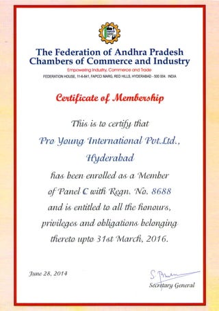 Certificates