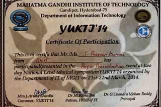 Certificates