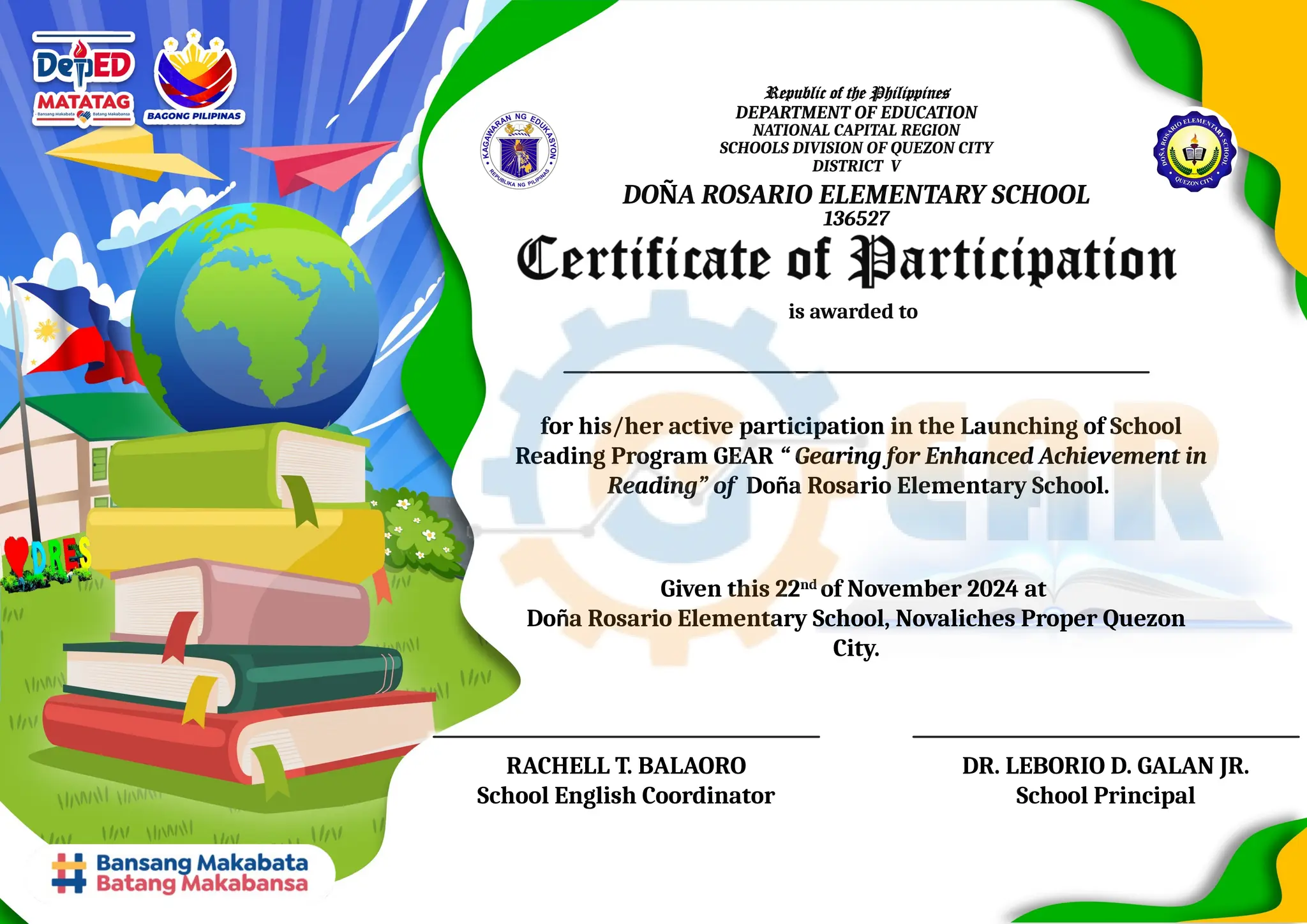 Certificates Pptx 1school Reading Program Pptx