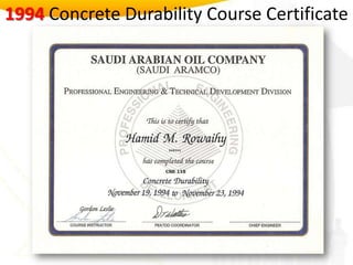 1994Concrete Durability Course Certificate 
