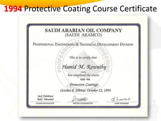1994Protective Coating Course Certificate 