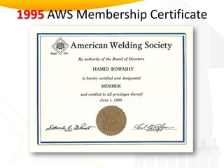 1995 AWS Membership Certificate