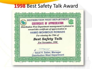 1998 Best Safety Talk Award 