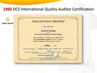 1992DCS International Quality Auditor Certification