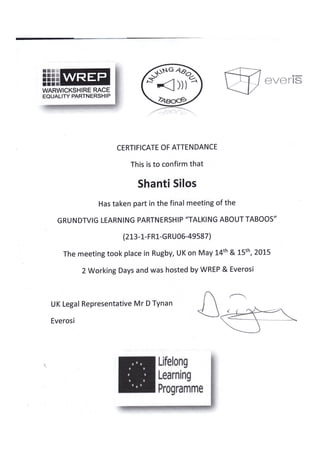Certificates rugby tat