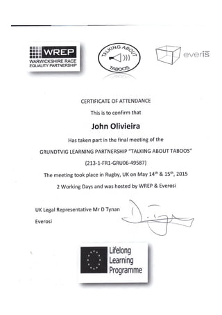 Certificates rugby tat