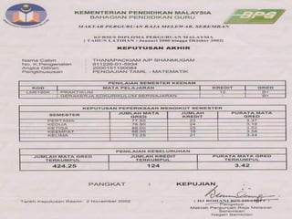 Certificates thana's