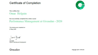 Certificates Omar Holguin