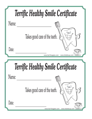 Certificate terrific healthy smile