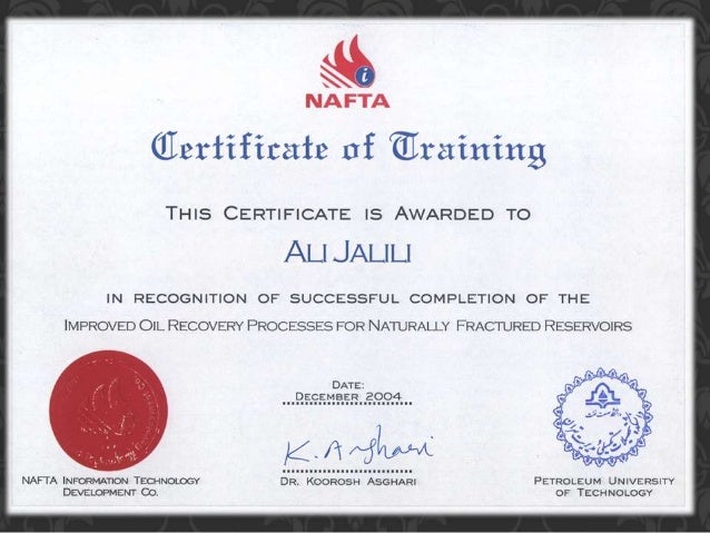 certificate awarded
