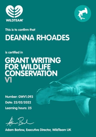 Certification _ Grant Writing (Deanna K. Rhoades)