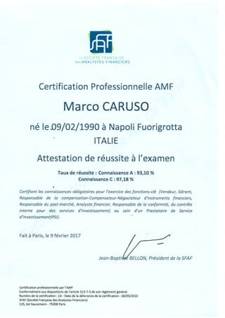 Certification AMF