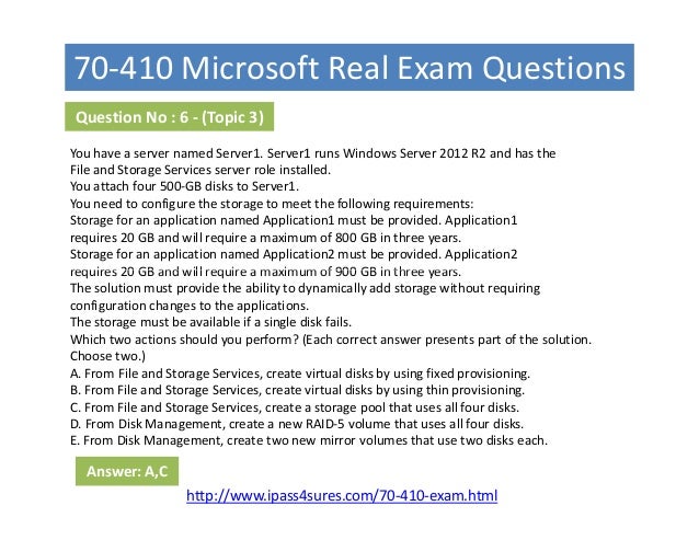 Certification Exams 70 410 Braindumps Certification Exams 70 410 Braindumps