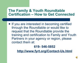 Certification Of Family Youth Support Partners Vers Ii | PPT