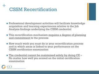 CSSM Certification: The Next Step for Surgical Services Managers | PDF
