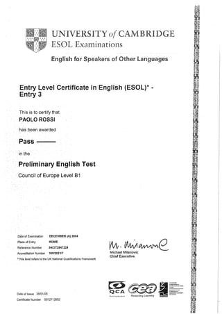 Preliminary English Test - 28.01.05