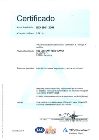 Certificació ISO 9001