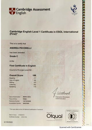 Cambridge First Certificate (B2)