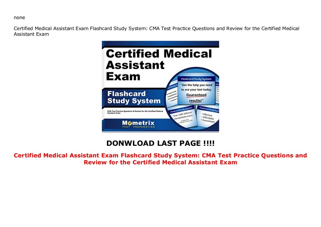 Certified Medical Assistant Exam Flashcard Study System CMA Test