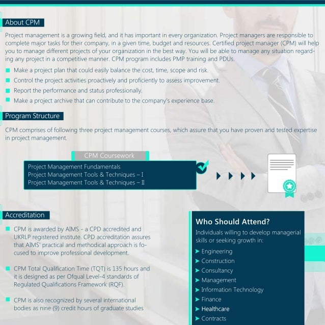 Certified project manager cpm with pmp training