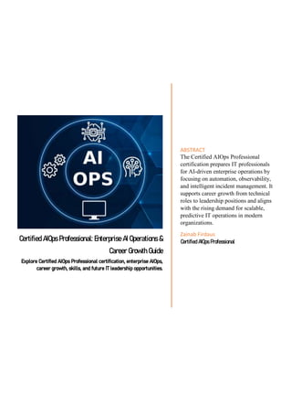 Certified AIOps Professional: Mastering Enterprise AI Operations ...