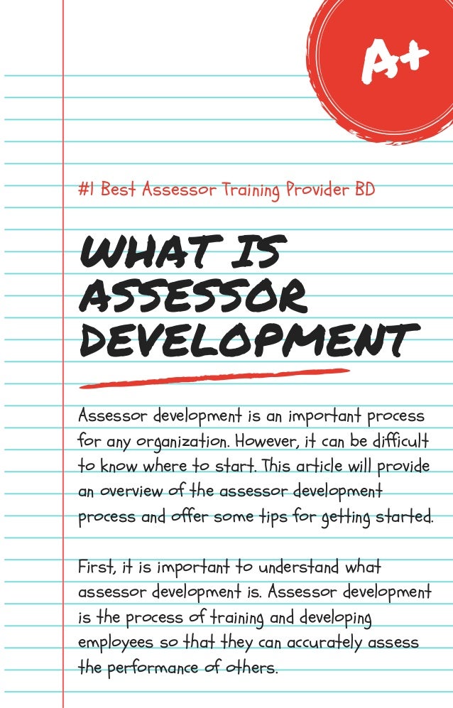 Certified Assessor Development Training On Enroute