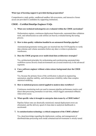 Certified DataOps Engineer Skills Checklist for Data Pipeline ...