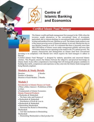 Certified islamic funds manager