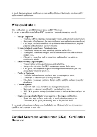 Certified Kubernetes Administrator CKA Career Path for Cloud ...