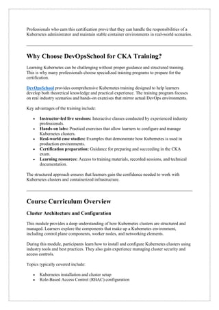 Certified Kubernetes Administrator (CKA) Certification Guide | PDF