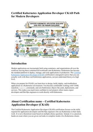 Certified Kubernetes Application Developer CKAD Path for Modern ...