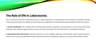 Ipa Component Best Practices for Certified Pharmacopeia IPA in Labs | PPTX