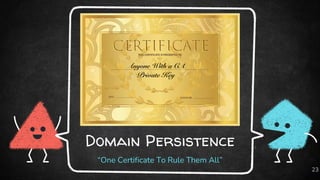 Domain Persistence
“One Certificate To Rule Them All”
23
 