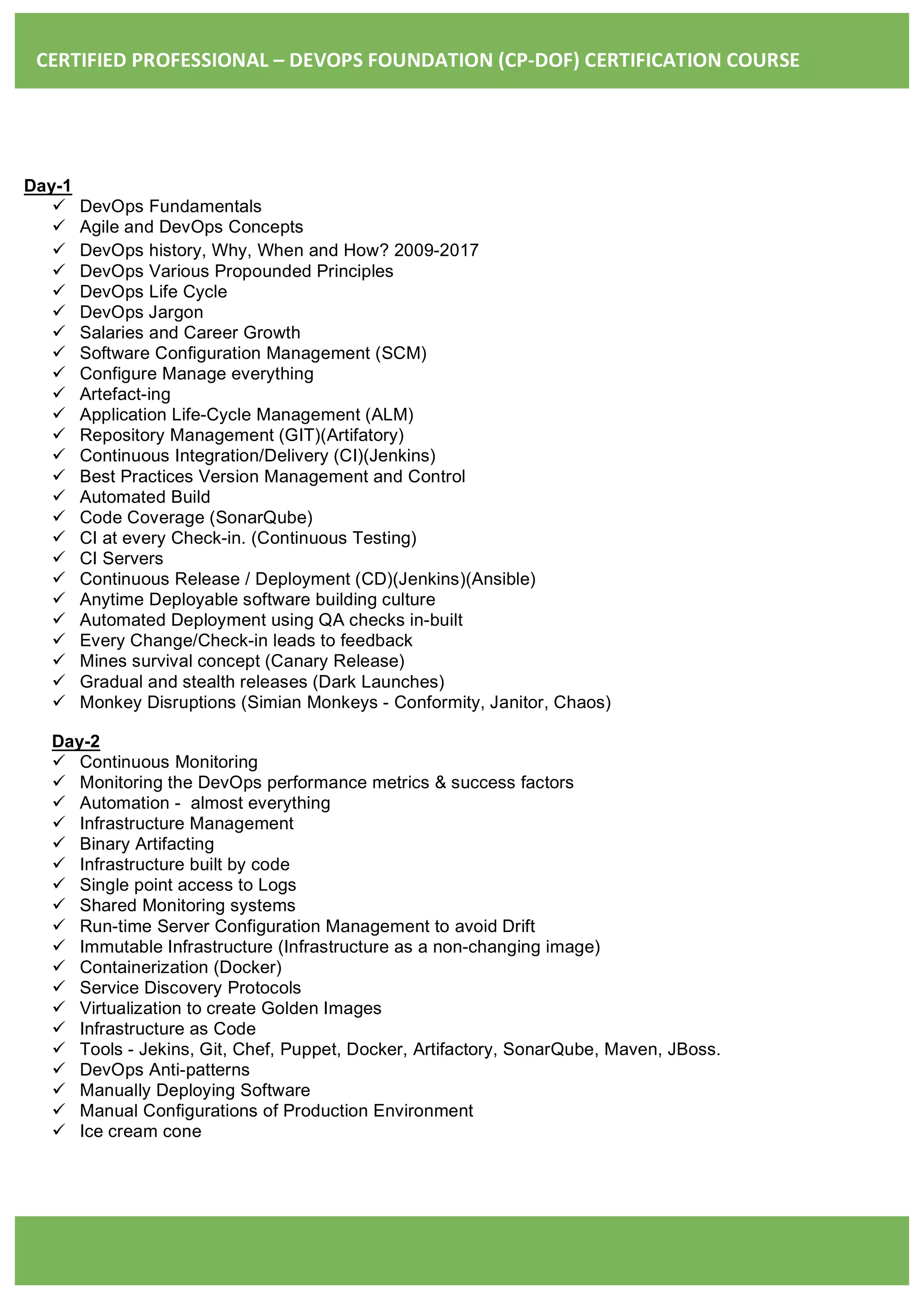 Certified professional - DevOps Foundation (CP-DOF) course information ...