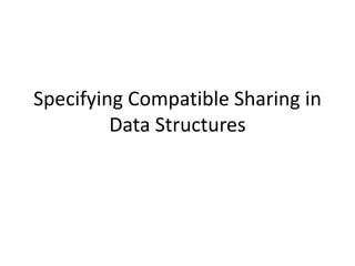 Specifying Compatible Sharing in
Data Structures
 
