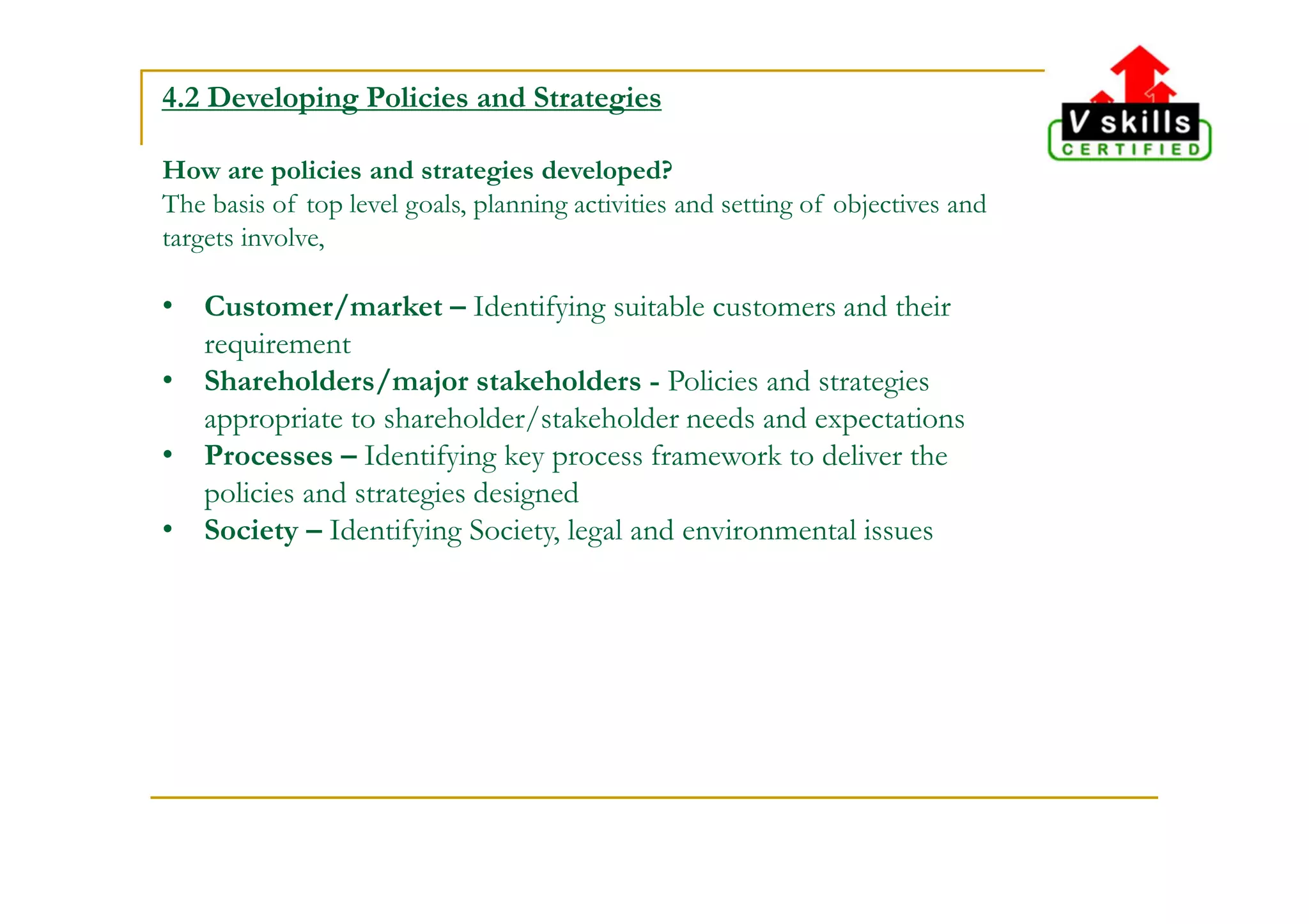 TQM Tutorials - Planning - Policy, Strategy and Goal Deployment | PDF