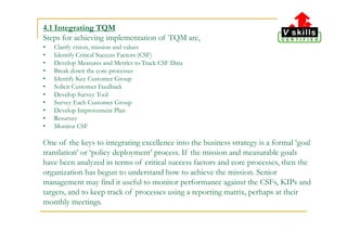TQM Tutorials - Planning - Policy, Strategy and Goal Deployment | PDF