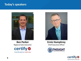 Ben Parker
Regional Sales Executive
Ernie Humphrey
Chief Executive Officer
Today’s speakers
4
 