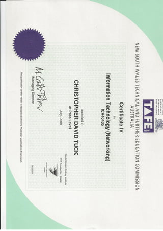 Certificate IV - IT Networking