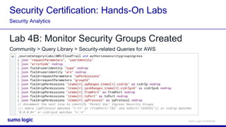 Sumo Logic Cert Jam - Security Analytics | PPTX