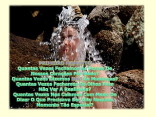 PRIMEIRO MOMENTOQuantas Vezes Fechamos As Portas De Nossos Corações Por Medo?Quantas Vezes Dizemos NÃO Às Mudanças?Quantas Vezes Fechamos Os Olhos Para Não Ver A Realidade?Quantas Vezes Nos Calamos Com Medo De Dizer O Que Precisava Ser Dito Naquele Momento Tão Especial? 