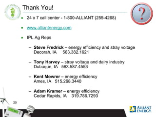 Energy Efficiency at the Farm Level
