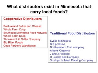 Local Foods Distribution & Infrastructure