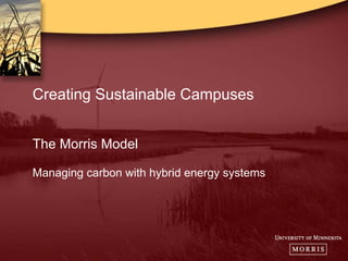 Creating Sustainable Campuses


The Morris Model

Managing carbon with hybrid energy systems
 
