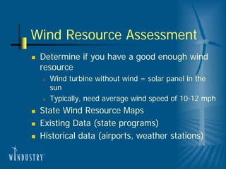 Planning a Small Wind Turbine Project