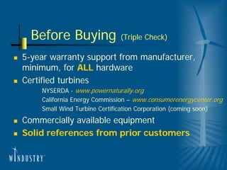 Planning a Small Wind Turbine Project