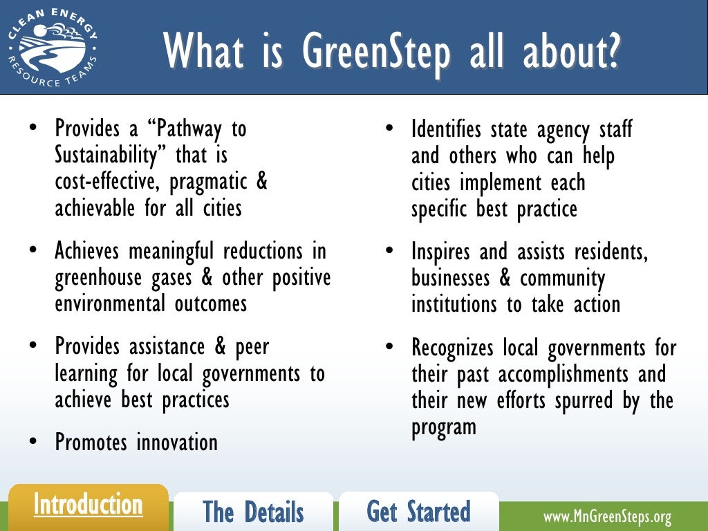 Introduction to Minnesota GreenStep Cities