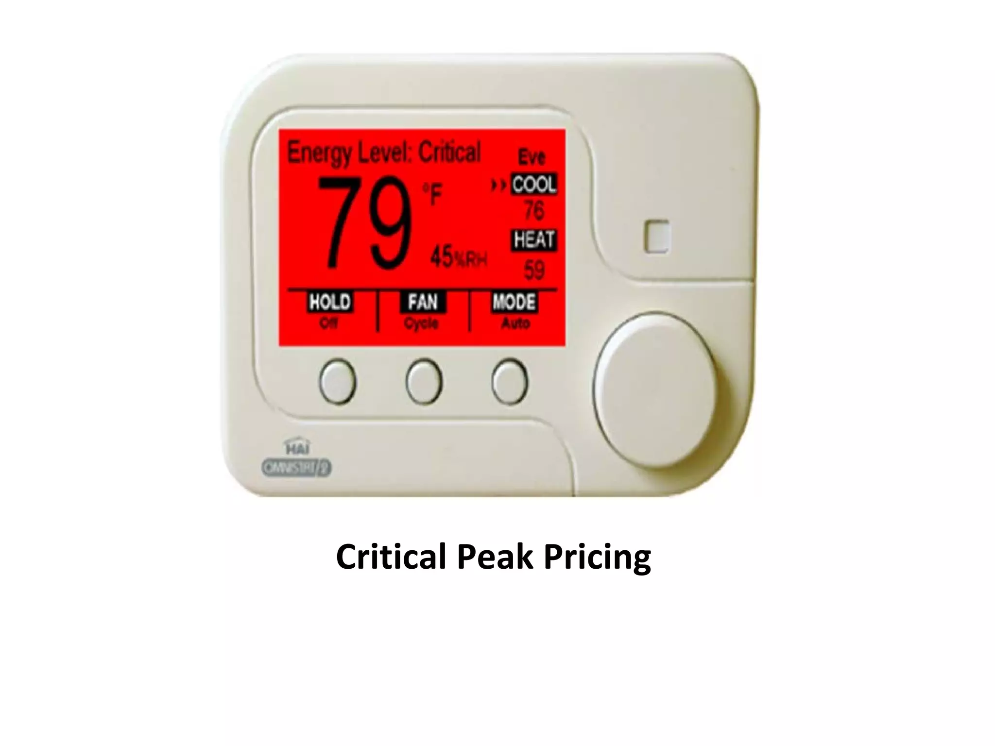 Critical Peak Pricing
 