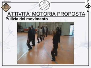 ATTIVITA’ MOTORIA PROPOSTA
Pulizia del movimento
 